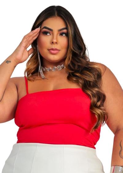 Imagem de Top Plus Size Reforçado Cropped Verão de Alcinha xxg 48/54