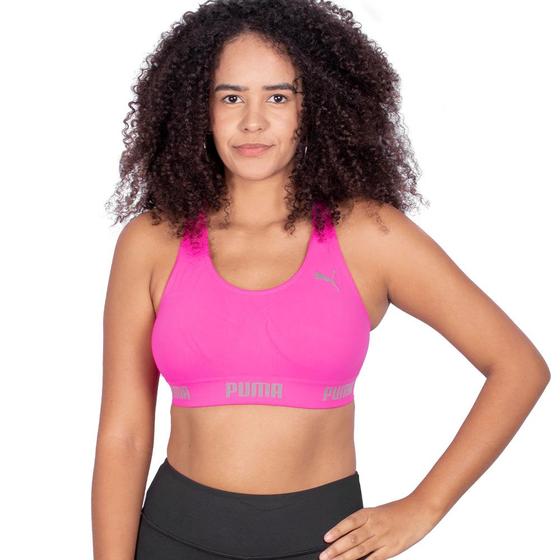 Top Puma Sem Costura Pink Menor preço em Top Puma Sem Costura Pink