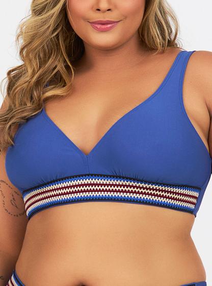 Imagem de Top Sem Bojo Elastic, Plus Size, Preto e Azul