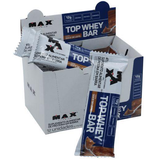 Top Whey Bar 12 Barrinhas Proteina Sabor Doce De Leite 41g Max Titanium Barra De Proteína 1809