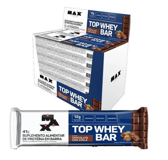 Top Whey Bar 41g - Max Titanium - Chocolate com Avelã - Display 12 Unidades Menor preço em Top Whey Bar 41g - Max Titanium - Chocolate com Avelã - Display 12 Unidades