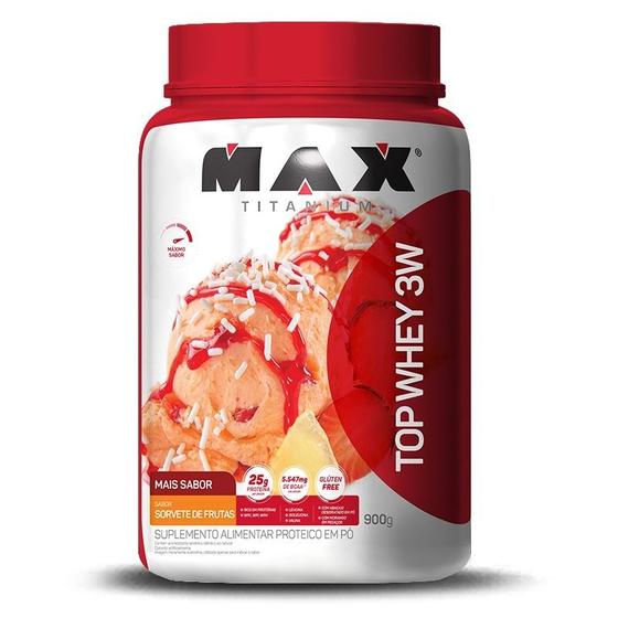 Imagem de Top Whey Mais Sabor 900g sorvete de frutas Max Titanium