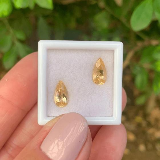 Imagem de Topázio Imperial Amarelo Gota Par 2,13ct