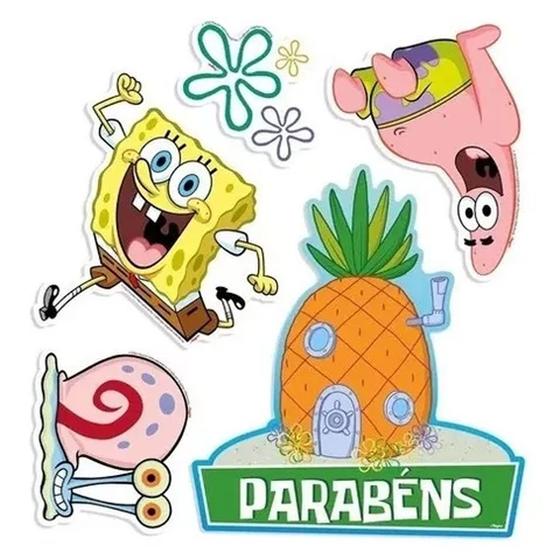 Imagem de Topo de Bolo - Bob Esponja - 5 unidades - Regina - Rizzo