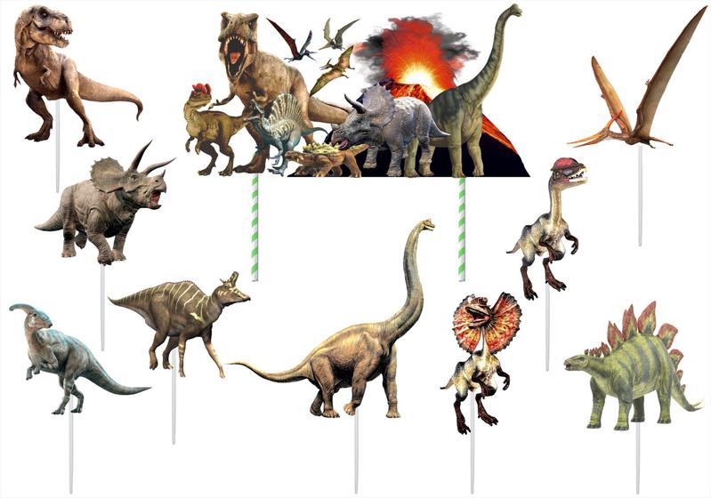 Imagem de Topo de bolo Dinossauro Jurassic 10 peças