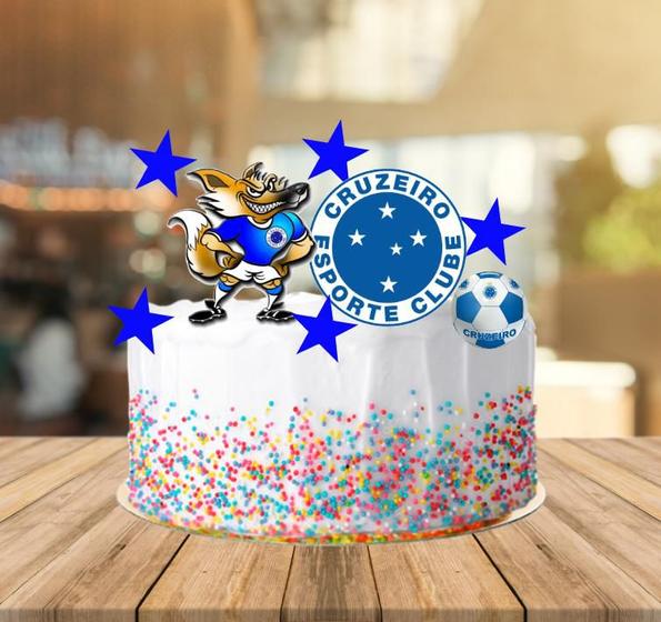 Imagem de Topo de Bolo Futebol Cruzeiro - Papel Foto 230g