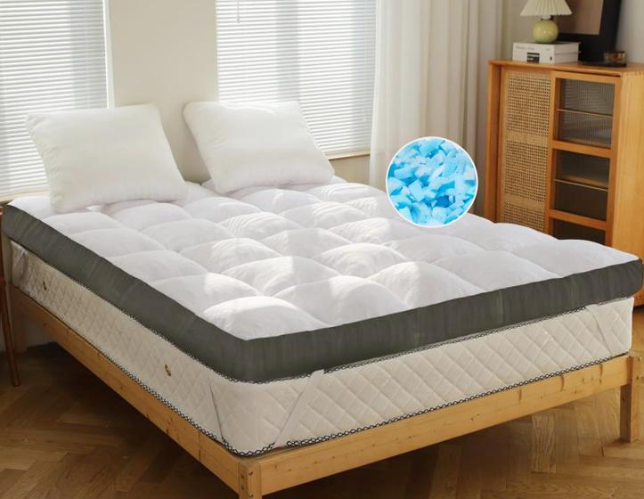 Imagem de Topper de colchão WhatsBedding Memory Foam 7,6 cm, tamanho duplo