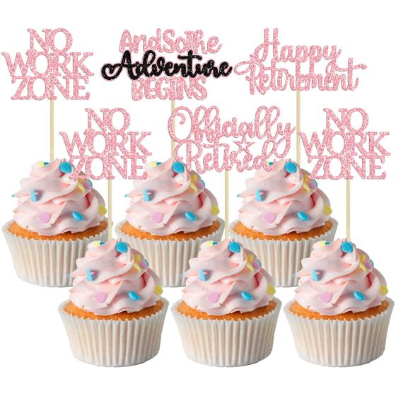 Imagem de Toppers para Cupcake "Feliz Aposentadoria" - 24 Unidades - Gufise