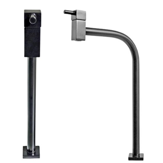 Imagem de Torneira Alta de Mesa para Cuba ou Lavabo Metal Com Arejador Sigma Lucca 1199 Cozinha e Banheiro Inox e Preta