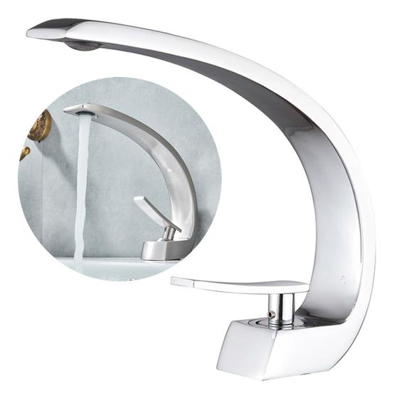 Torneira Banheiro Cascata Misturador Monocomando Inox Luxo Menor preço em Torneira Banheiro Cascata Misturador Monocomando Inox Luxo
