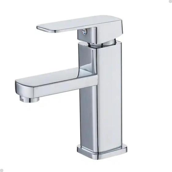Torneira banheiro misturador monocomando lavabo quadrada bica baixa - M&A Imagem de Torneira banheiro misturador monocomando lavabo quadrada bica baixa