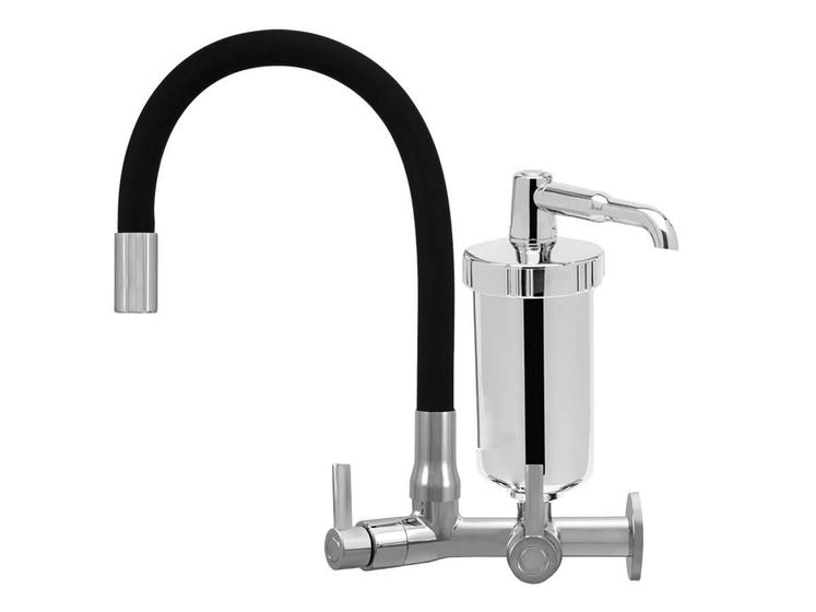 Torneira Com Filtro Cozinha Parede Gourmet Emborrachada Abs Menor preço em Torneira Com Filtro Cozinha Parede Gourmet Emborrachada Abs