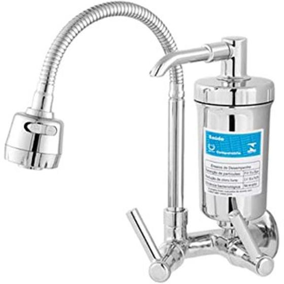 Menor preço em Torneira Com Filtro Gourmet Pia Cozinha De Parede Inox Metal - PlusHidraulica