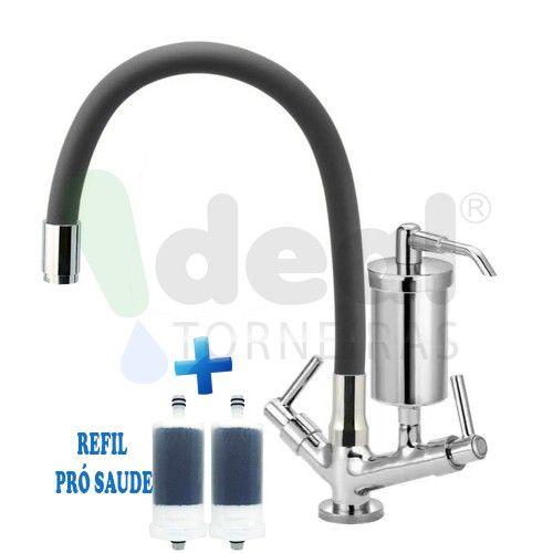 Imagem de Torneira Cozinha Com Filtro Bancada Colorida Flexível C-66 Várias Cores Cód. 2101