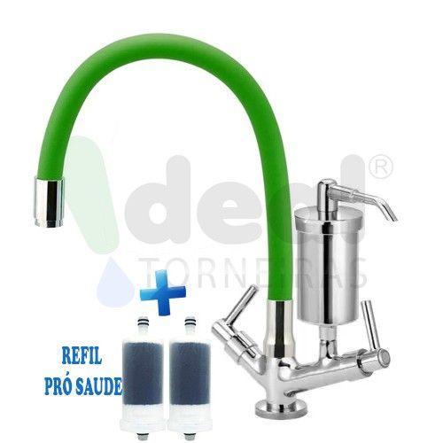 Imagem de Torneira Cozinha Com Filtro Bancada Colorida Flexível C-66 Várias Cores Cód. 2101