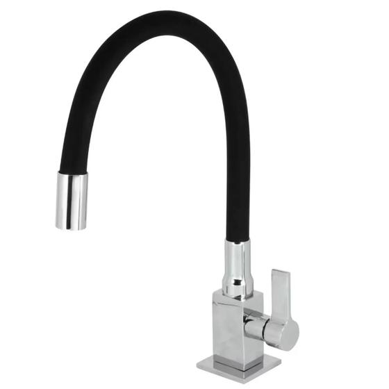 Torneira Cozinha de Mesa Gourmet Mangueira Preta com Silicone Menor preço em Torneira Cozinha de Mesa Gourmet Mangueira Preta com Silicone