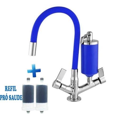Imagem de Torneira Cozinha Filtro Bancada Flexível C-70 Safira Copo Color Várias Cores Cód. 2135