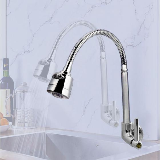 Torneira Cozinha Gourmet Parede Flexível Metal Cromado GW 1/4 de Volta Menor preço em Torneira Cozinha Gourmet Parede Flexível Metal Cromado GW 1/4 de Volta