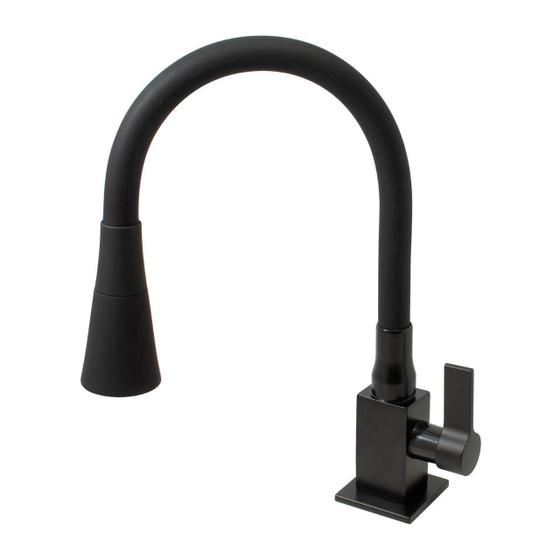 Torneira Cozinha Gourmet Quadrada Flexível 2 Jatos Preta Menor preço em Torneira Cozinha Gourmet Quadrada Flexível 2 Jatos Preta