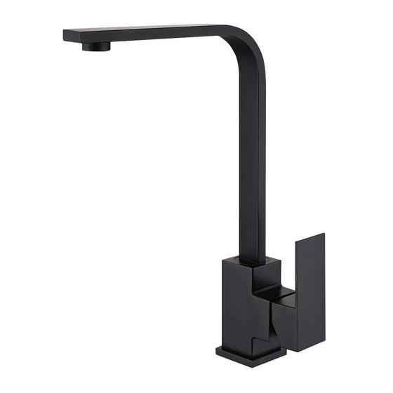 Torneira Cozinha Gourmet Slim L Bancada Misturador Monocomando Preto Menor preço em Torneira Cozinha Gourmet Slim L Bancada Misturador Monocomando Preto