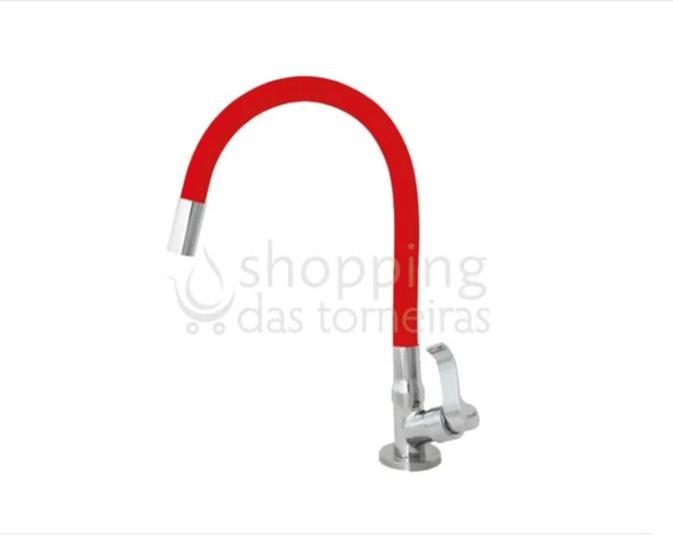 Torneira Cozinha Mesa Flexível Gourmet Vermelha 1/4 Volta Menor preço em Torneira Cozinha Mesa Flexível Gourmet Vermelha 1/4 Volta