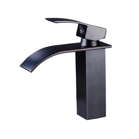 Imagem de Torneira de banheiro monocomando cascata slim quadrada baixa black