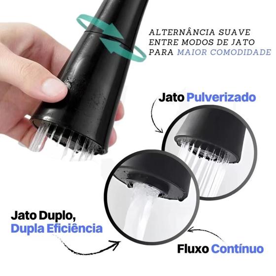 Torneira de Cozinha de Parede Preta Design Flexível Acabamento Fosco para Decoração Moderna - Genérica