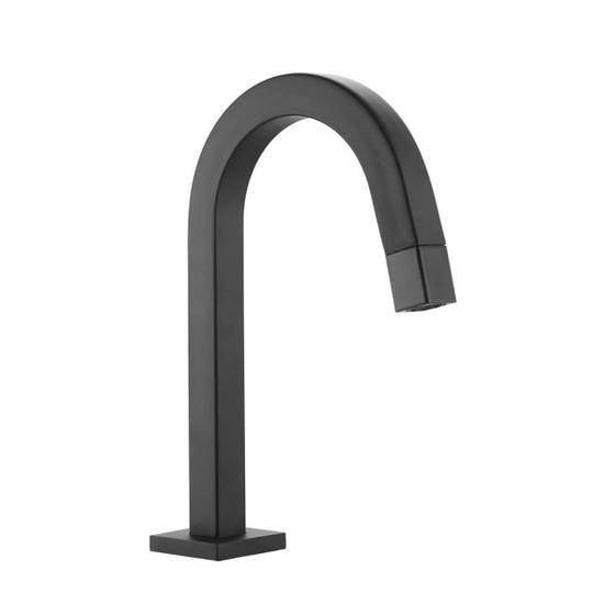 Imagem de Torneira de cuba Lavatório Banheiro Lavabo Slim Tube Premium Quadrada Baixa Preto Fosco 1/4v PMX