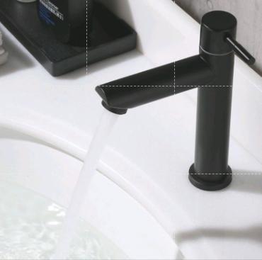 Imagem de Torneira de Lavabo / Banheiro Black Preta Prata Dourado Luxo Metal Moderna 1/2 Cuba Fosco Inox Quadrada2