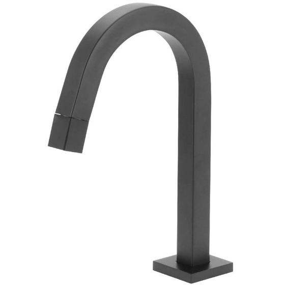 Imagem de Torneira de Mesa Baixa Tubo Quadrado 22mm Preto Fosco 1248 - 772204 - STOC - Stoc Metais