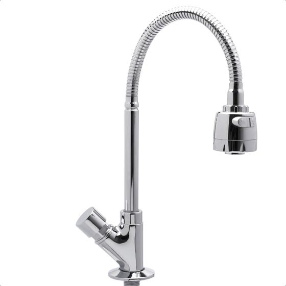 Imagem de Torneira de Pia Temporizada Gourmet Metal Arejador 2 Modos de Jato Bancada Mesa Econômica