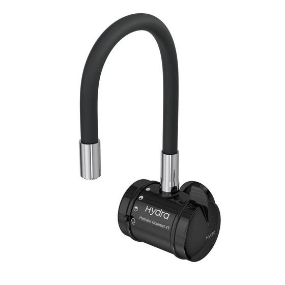 Torneira Elétrica Hydralar Gourmet Parede 4 Temperaturas 1/4 Volta Bica Alta Flex Preta Hydra Menor preço em Torneira Elétrica Hydralar Gourmet Parede 4 Temperaturas 1/4 Volta Bica Alta Flex Preta Hydra
