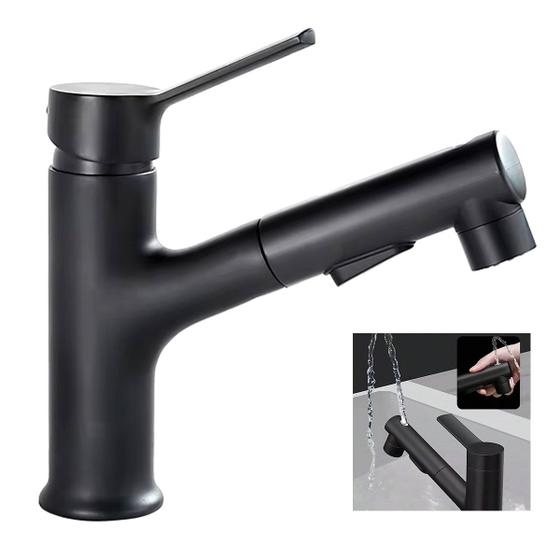 Imagem de Torneira Extensivel Banheiro Banheira Ducha Articulada Tres Jatos Bancada Mesa Monocomando Agua Fria Quente Sofisticado Moderno