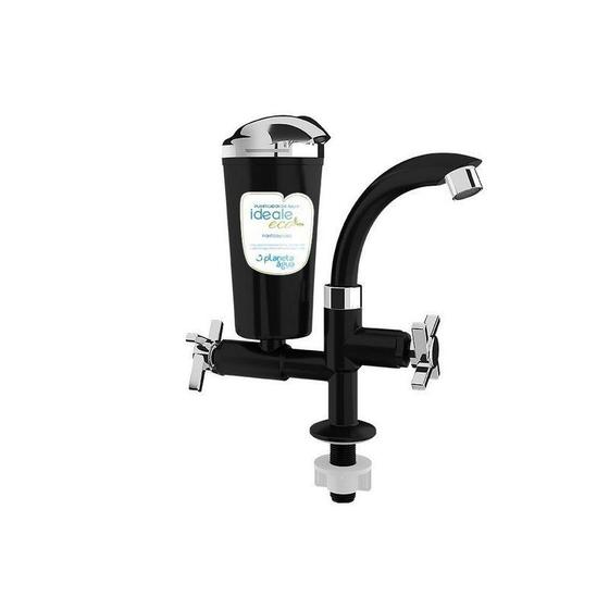 Torneira Filtro bancada Ideale Eco Preto cromado Planeta Agua Menor preço em Torneira Filtro bancada Ideale Eco Preto cromado Planeta Agua