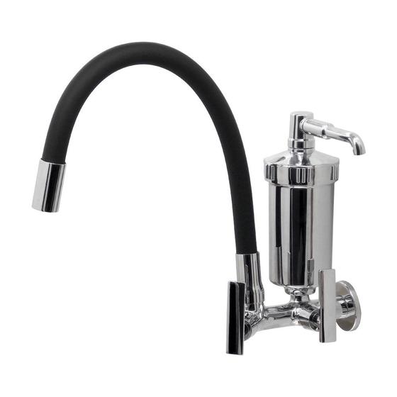 Torneira Filtro Parede Gourmet Flexível Preto Menor preço em Torneira Filtro Parede Gourmet Flexível Preto