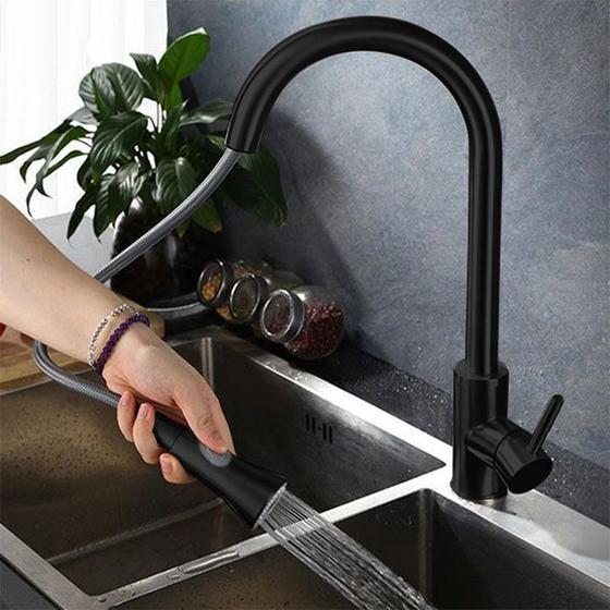 Imagem de Torneira Goumet Pull Down Monocomando Misturador Agua Quente Bancada Cozinha