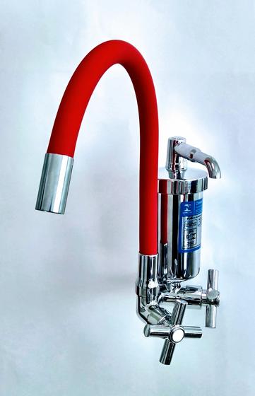 Imagem de Torneira Gourmet filtro C-64 tubo Flexível Vermelho  Parede 1/4 volta