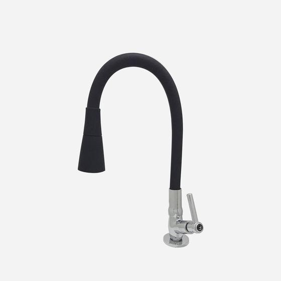 Imagem de Torneira Gourmet Flexível Preto Cozinha Mesa Tubo Conic 2 Jatos Luxo Metal