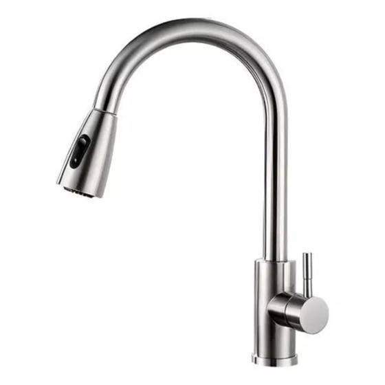 Imagem de Torneira Gourmet Monocomando Com Extensor Ducha Luxo Inox