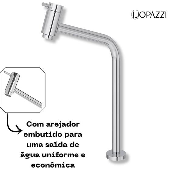 Imagem de Torneira inox cromada para banheiros e lavabos modelo link