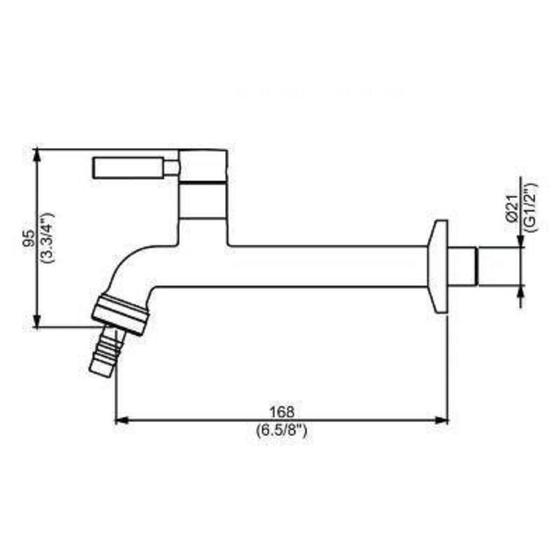 Imagem de Torneira Jardim De Parede Longa Perflex Slim 1130 C36