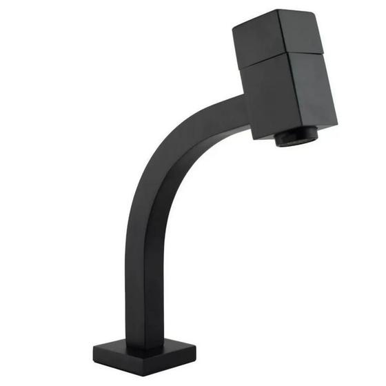 Imagem de Torneira Lavabo Banheiro Quadrado Preto Fosco Black Luxo 1/4