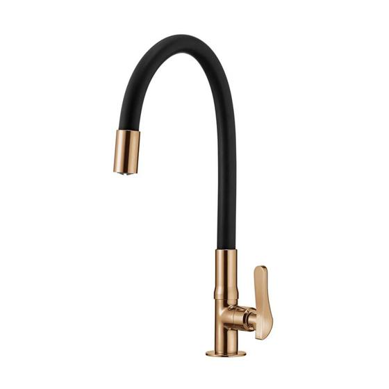 Imagem de Torneira Lorenzetti Lorenflex 1177 RG27 com Bica Flexível de Bancada Rose Gold 