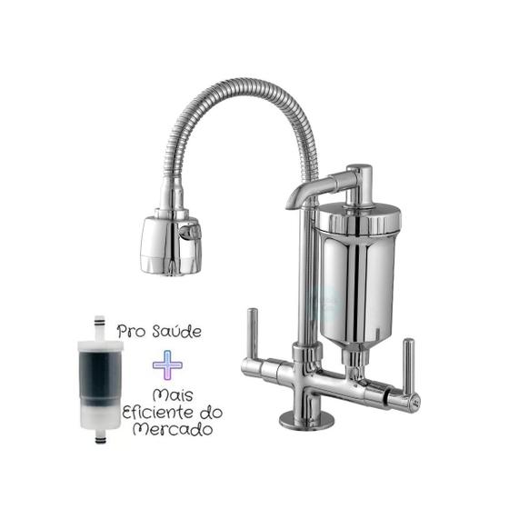 Torneira Metal Inox Filtro Gourmet monocomando Pia Mesa Cozinha Bancada Cromada flexivel chuveirinho é boa?