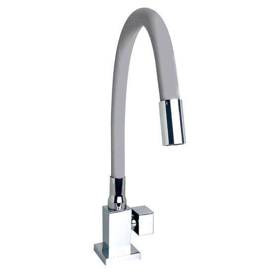 Imagem de Torneira Metal Quadra Luxo Color Bancada Cano de Silicone Flexível