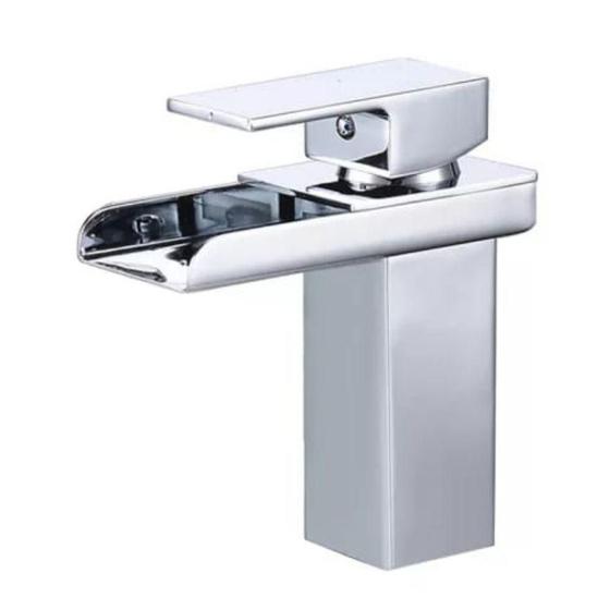 Imagem de Torneira Monocomando Banheiro Cascata Bica Baixa Calha Metal