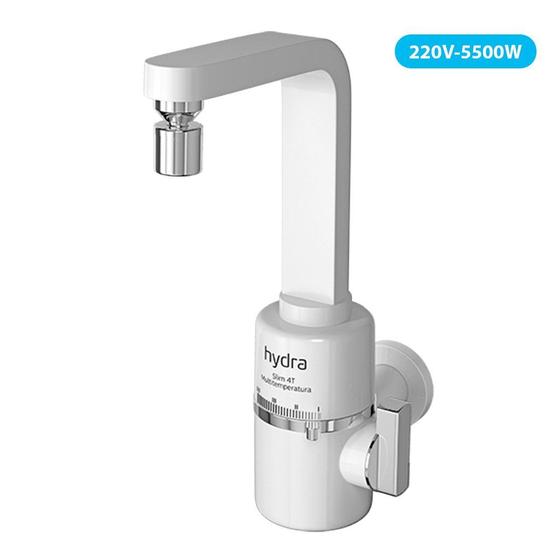 Imagem de Torneira Multitemperatura Slim 4T 220V 5.500W Parede 1/4 Volta Hydra
