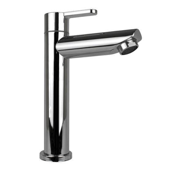 Imagem de Torneira Para Banheiro Pia Bancada Lavabo Lavatorio Bica Baixa 16cm Design Slim Smart Depot Alavanca 1/4 Abs Metal Cromado