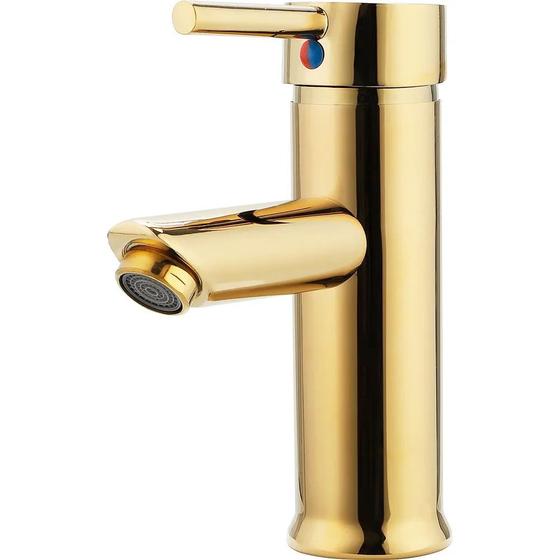 Imagem de Torneira para Banheiro Prizi Pipe Mini Misturador Monocomando Dourada