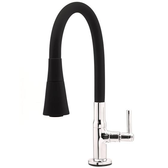Torneira Para Cozinha Bancada Flexível tubo Preto Conic 2 Jatos 3069 C29 Menor preço em Torneira Para Cozinha Bancada Flexível tubo Preto Conic 2 Jatos 3069 C29